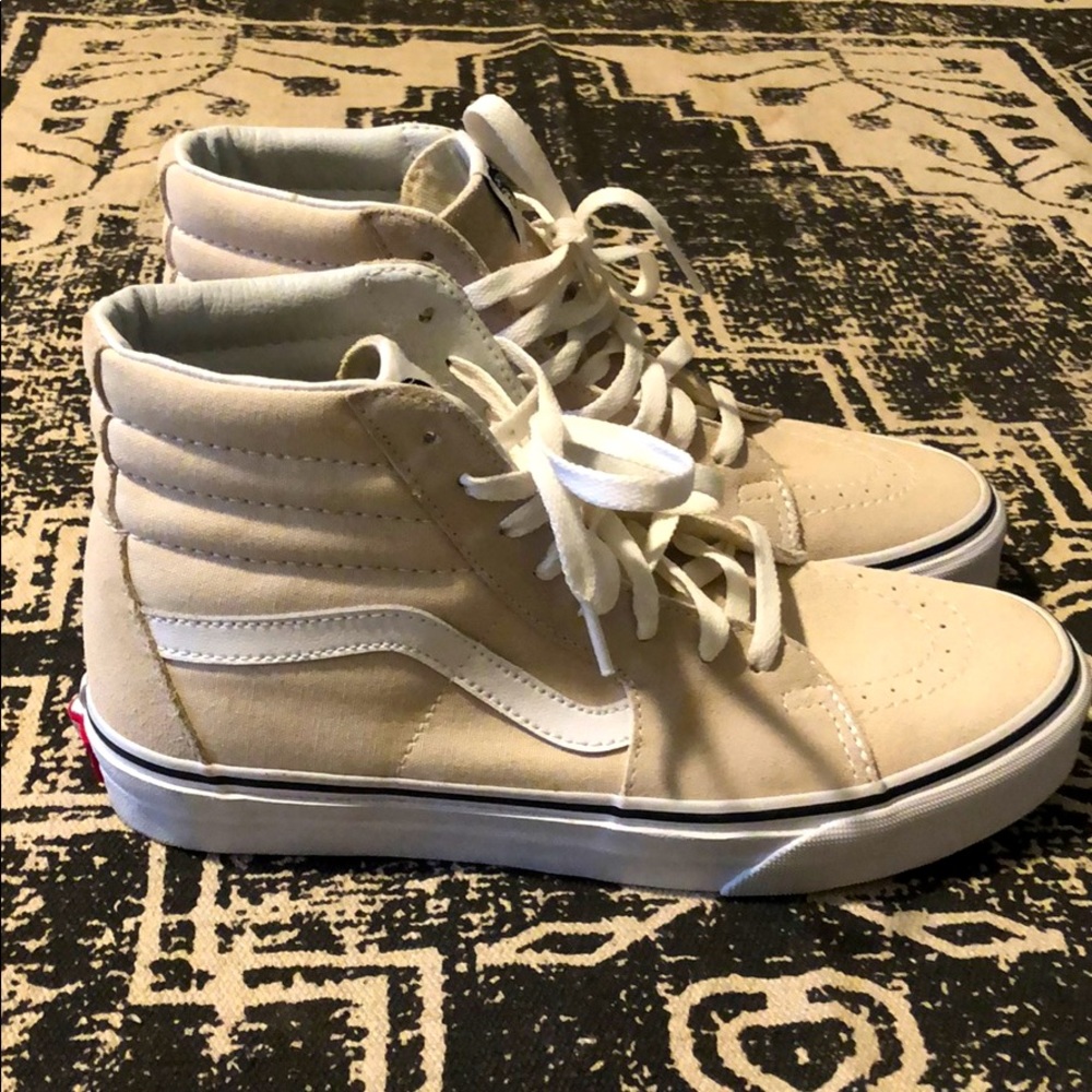 Cream sk8 high top Vans